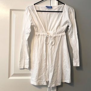 Long sleeve White Swim Cover up